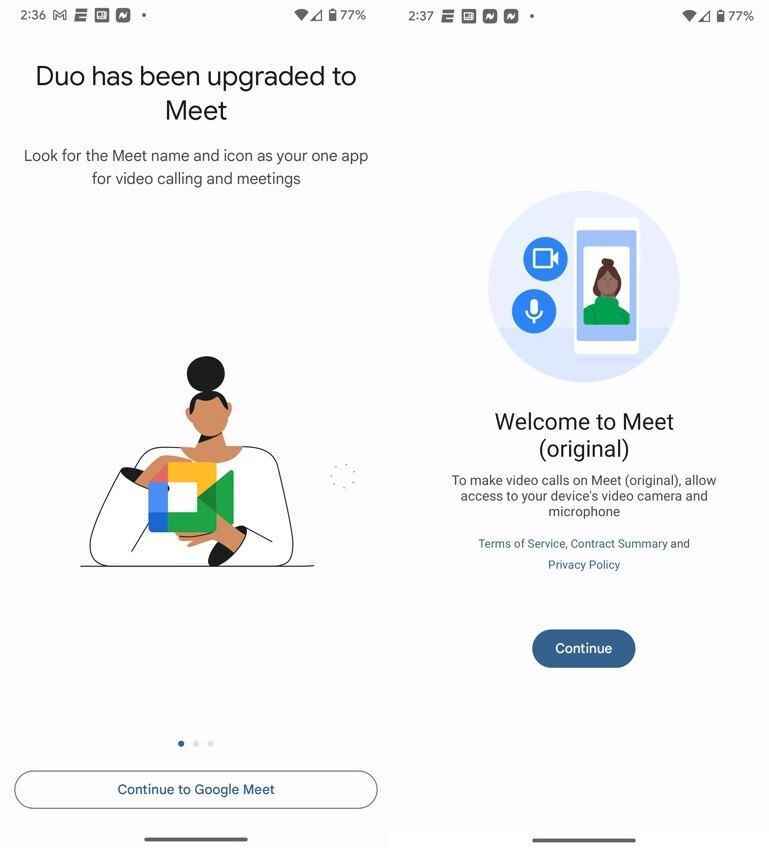 Google Duo enthält Duo und Meet, während das Original Meet selbsterklärend ist - Google bringt Duo als Verknüpfung zu seiner Video-Chat- und Konferenz-App zurück