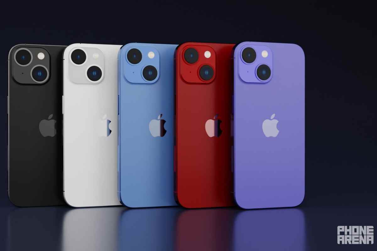 So könnte das Vanilla iPhone 14 in fünf seiner sechs angeblichen Farben aussehen.  - Unverifizierte Quelle verrät Farben, Speicher, Ladegeschwindigkeit, Preis und mehr des iPhone 14