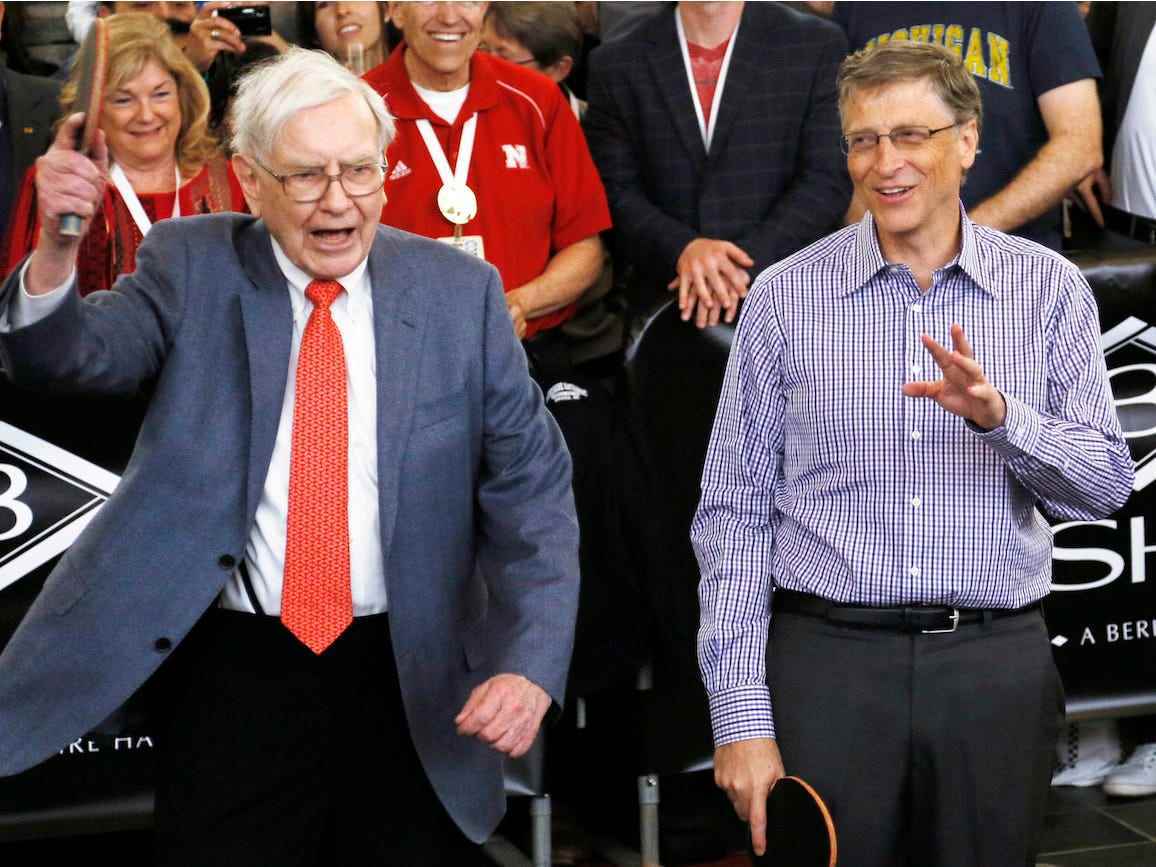 Warren Buffet Bill Gates Tischtennis