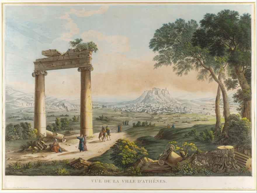 Ansicht von Athen mit Hadrians Aquädukt von Louis-François Cassas, 1813.