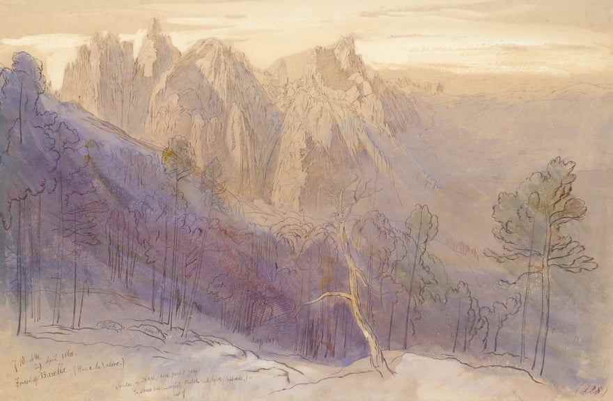 Der Wald von Bavella, Korsika, 7.10 Uhr, 29. April 1868 von Edward Lear.