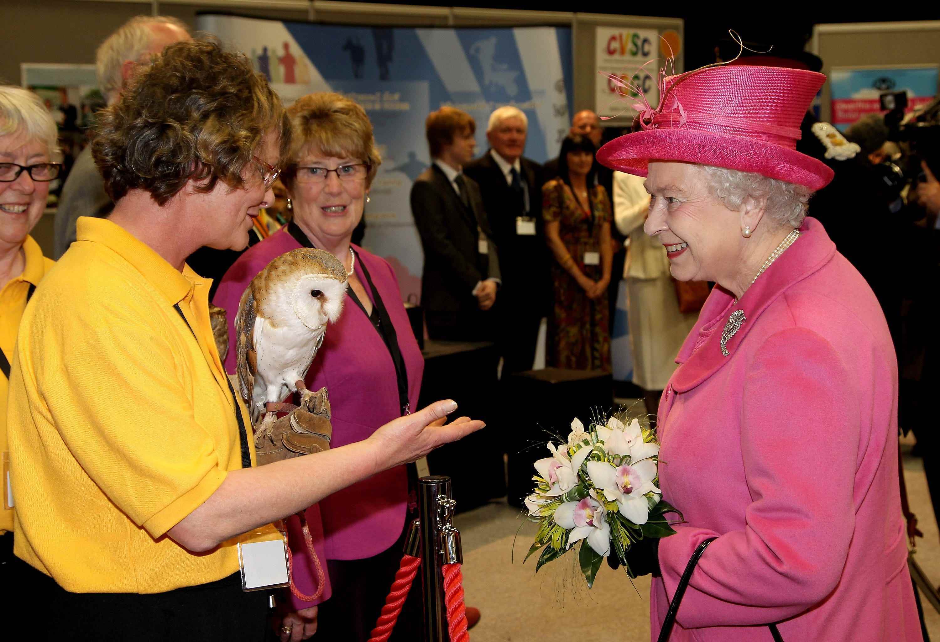 Queen Elizabeth trifft eine Eule