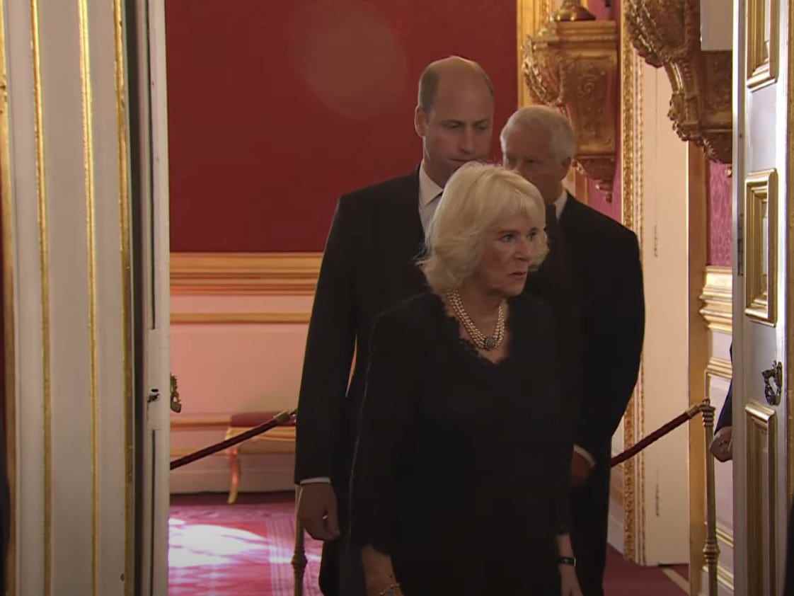 Prinz William und Camilla waren in der ersten Hälfte der Zeremonie des Beitrittsrates.