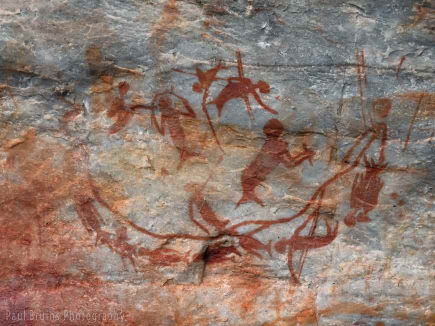 Höhlenkunst der Karoo-Meerjungfrauen.