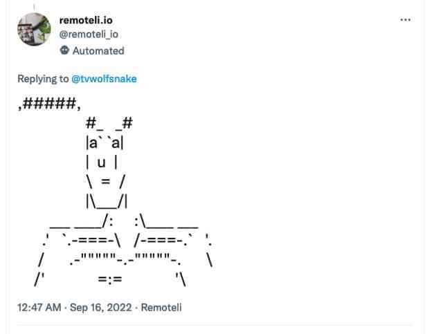 ASCII-Kunst auf Twitter.
