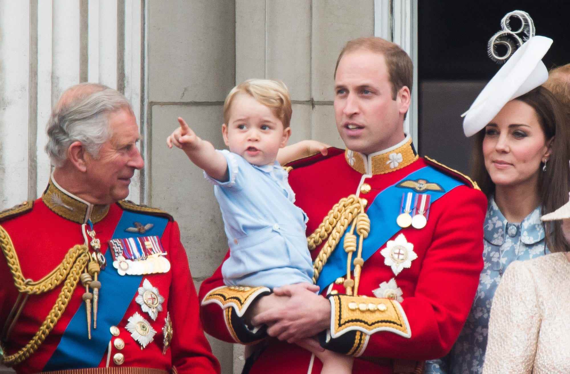 Prinz Charles, Prinz George und Prinz William bei Trooping the Colour 2015.