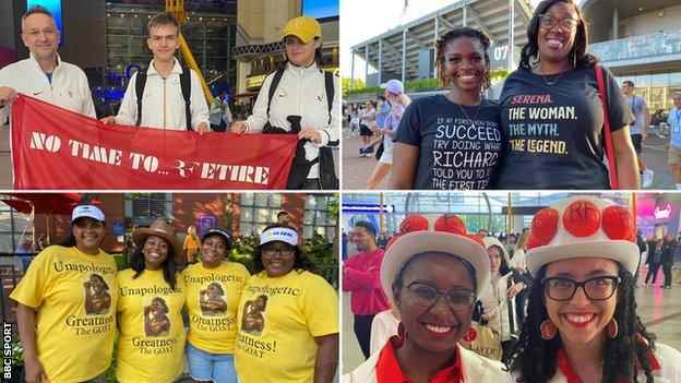 Fans von Roger Federer und Serena Williams in London und New York