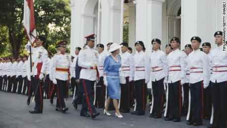 Der Besuch der Königin in Singapur im Jahr 1989 war von Pracht geprägt. 