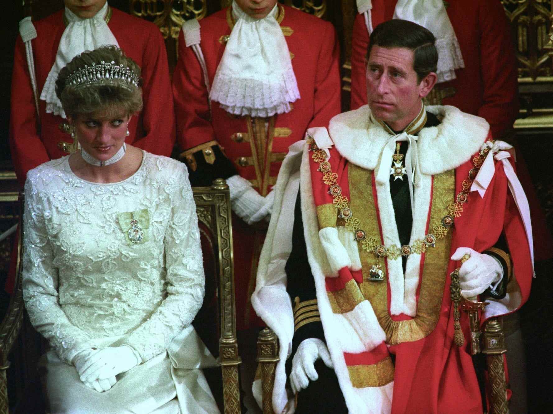 Prinzessin Diana und Prinz Charles bei der Parlamentseröffnung 1991.