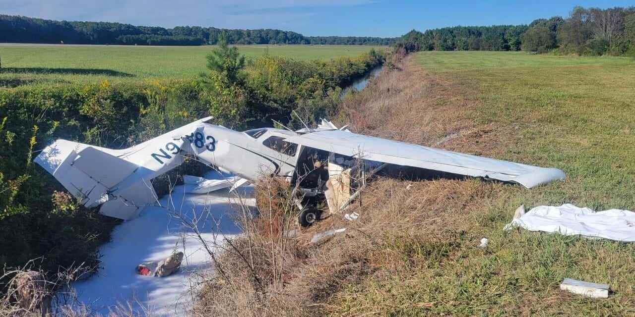 Abgestürztes Flugzeug in Williamsburg, Virginia