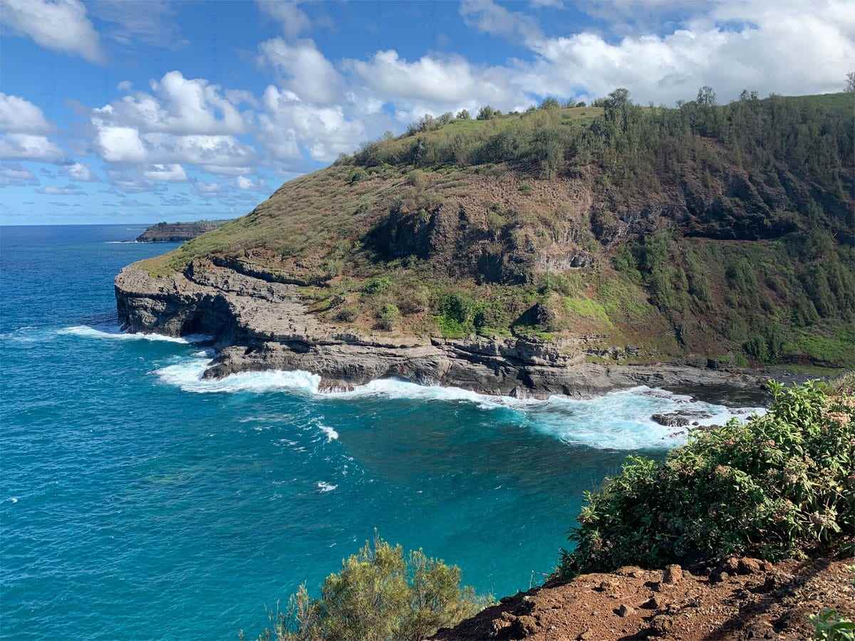 Küstenblick auf der hawaiianischen Insel