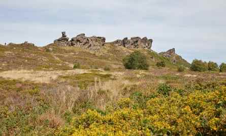 Ramshaw Rocks und eine Formation, die lokal als Laib und Käse bekannt ist.