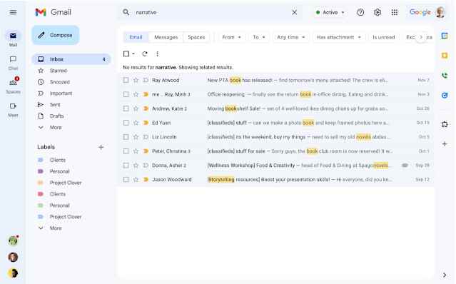 Google führt neue Suchfunktionen in Gmail und Chat ein
