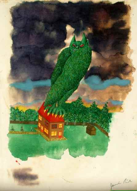 Jamie Reids Monster On a Nice Roof, 1972.