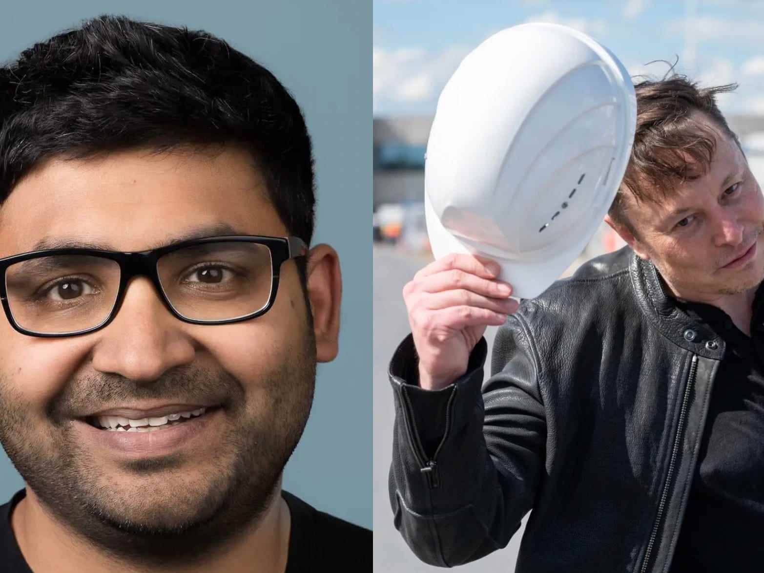 Parag Agrawal und Elon Musk