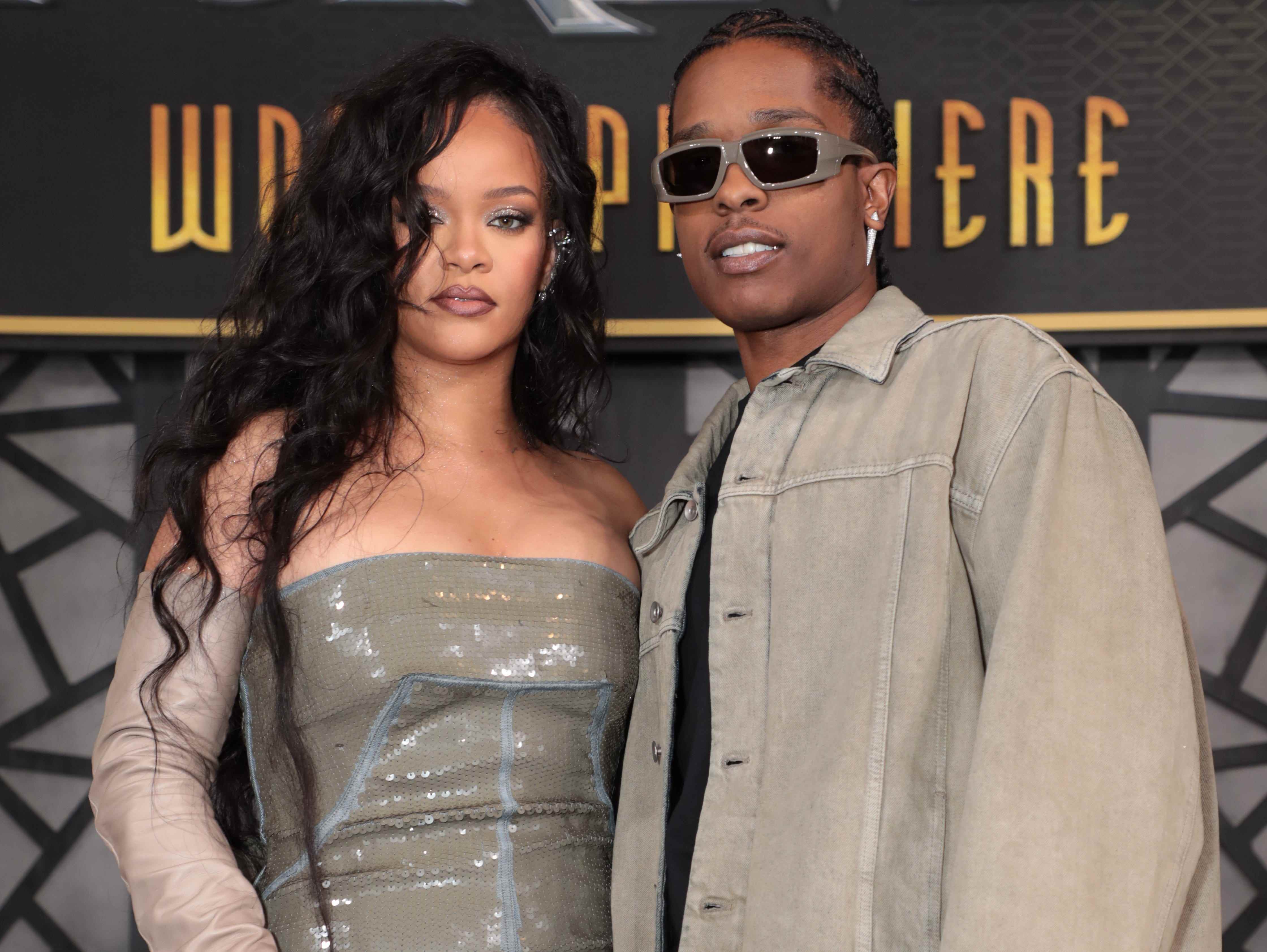 Rihanna und A$AP Rocky bei der Premiere von „Black Panther: Wakanda Forever“.