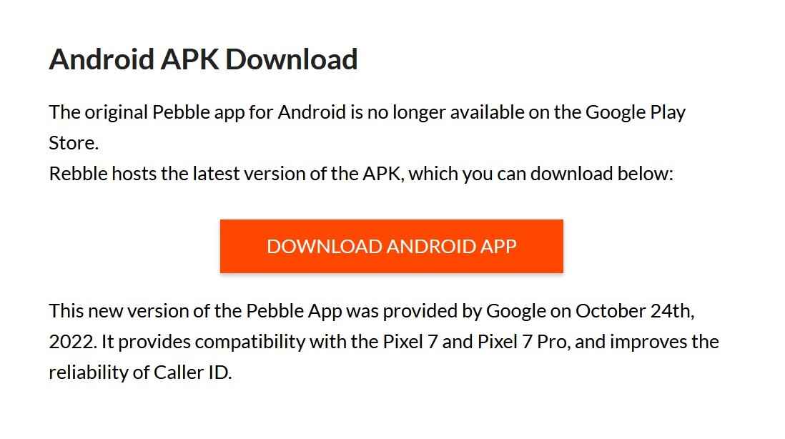 Dieses neue Update für die Pebble-Version 4.4.3 wird es der Uhr ermöglichen, mit Pixel 7 und Pixel 7 Pro zu arbeiten - das Update für Pebble Watch fügt Unterstützung für nur 64-Bit-Android-Telefone wie die Pixel 7-Reihe hinzu