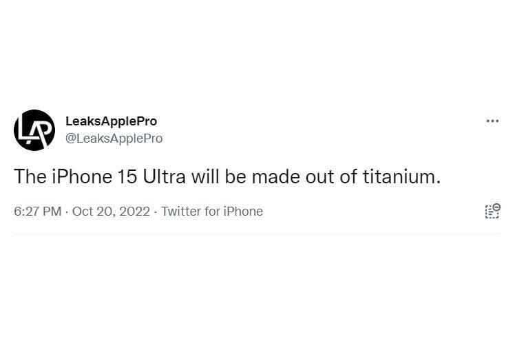Das iPhone 15 Ultra kann sich einer erstklassigen Titankonstruktion rühmen