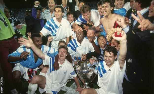 Marseille feiert den Champions-League-Sieg von 1993
