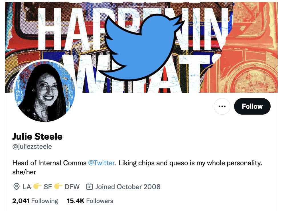 Julie Steeles Twitter-Profil