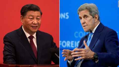 Xi Jinping, Präsident der Volksrepublik China, links, und John Kerry, US-Sondergesandter des Präsidenten für Klima.