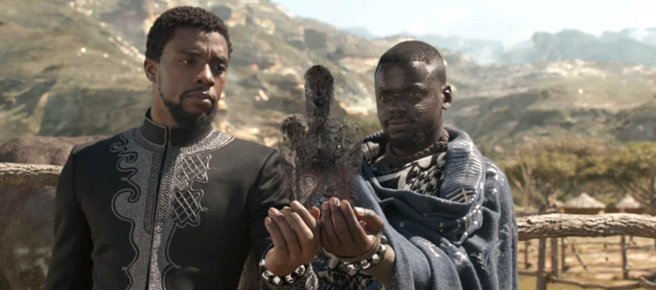 Chadwick Boseman und Daniel Kaluuya in „Black Panther“.