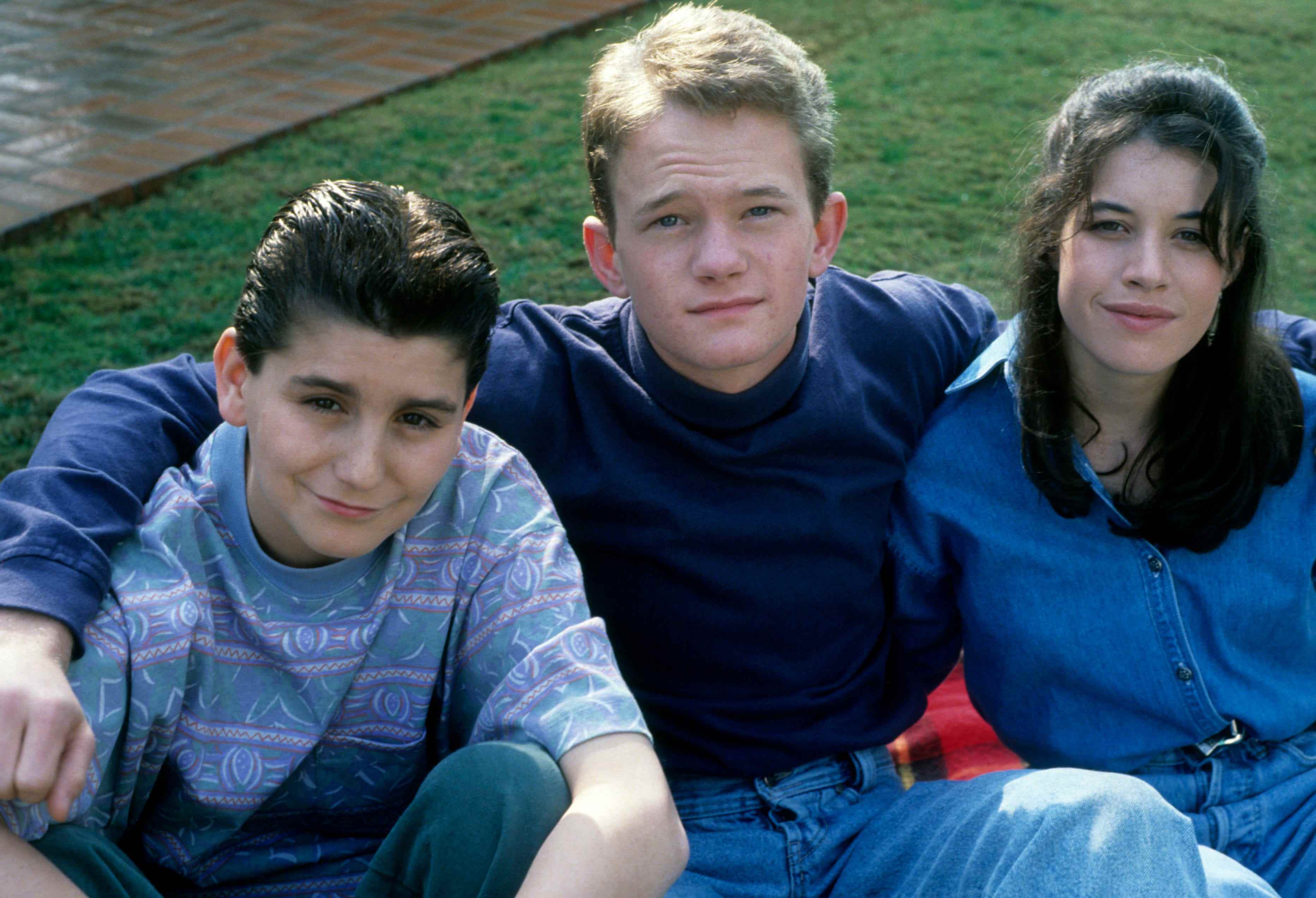 Max Casella, Neil Patrick Harris und Lisa Dean Ryan in einer Folge von „Doogie Howser, MD“, die am 29. April 1992 ausgestrahlt wurde.