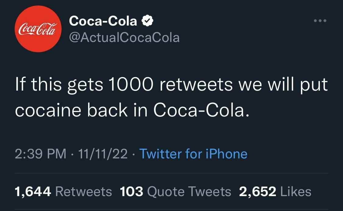 Tweet von Coca-Cola-Imitator