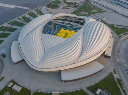 Eine Luftaufnahme des Al-Janoub-Stadions