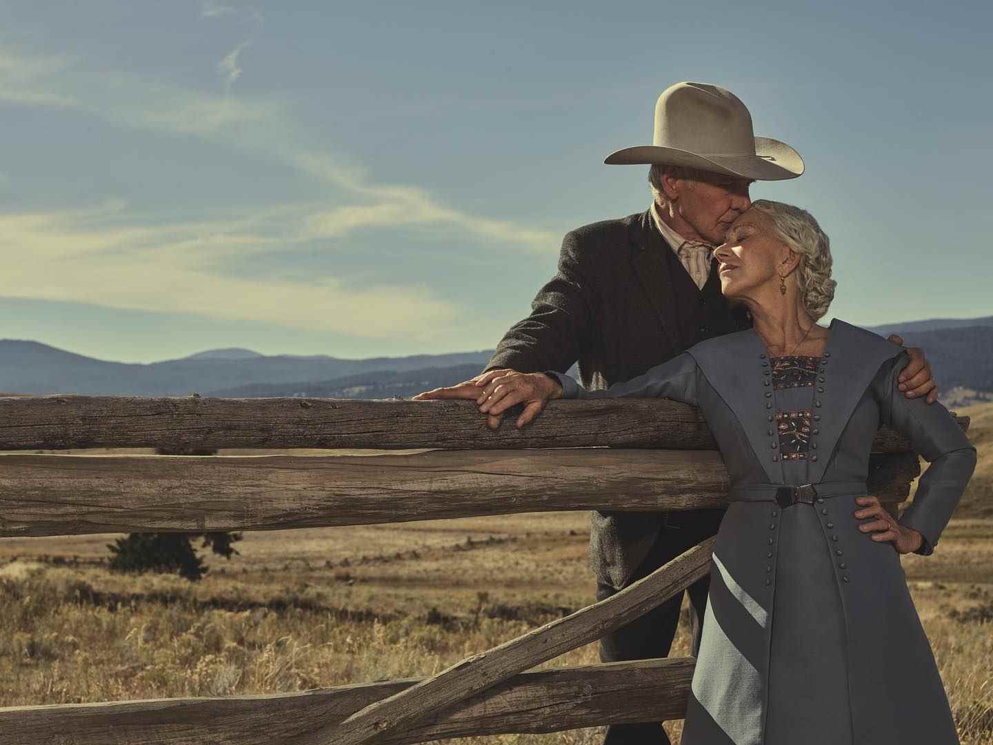 Harrison Ford und Helen Mirren in der „Yellowstone“-Prequel-Serie „1923“.