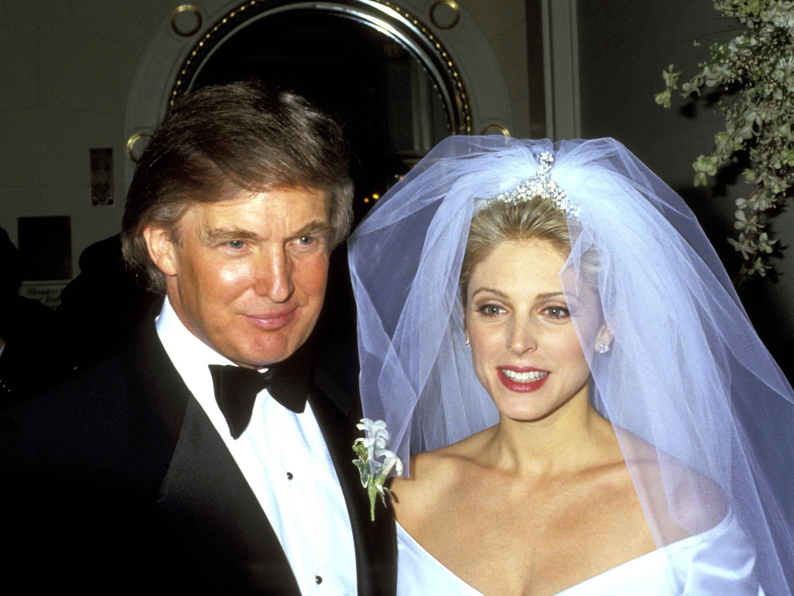 Donald Trump und Marla Maples bei ihrer Hochzeit