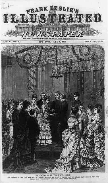 Eine Skizze von Nellie Grants Hochzeit im East Room des Weißen Hauses