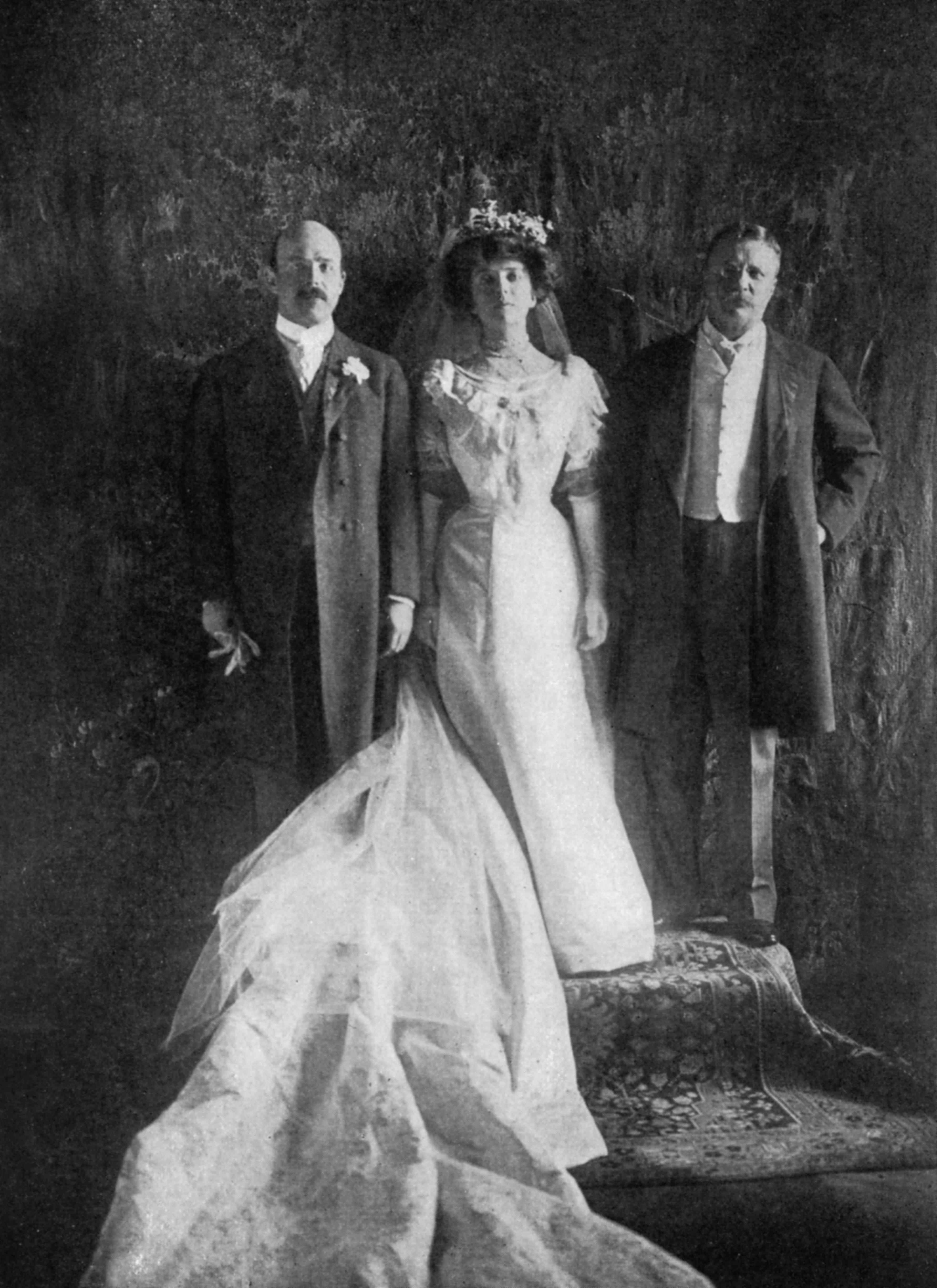 Präsident Theodore Roosevelts Tochter Alice Lee Roosevelt an ihrem Hochzeitstag.