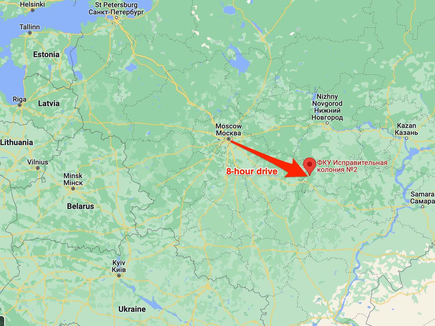 Entfernung von Moskau nach Jawas.