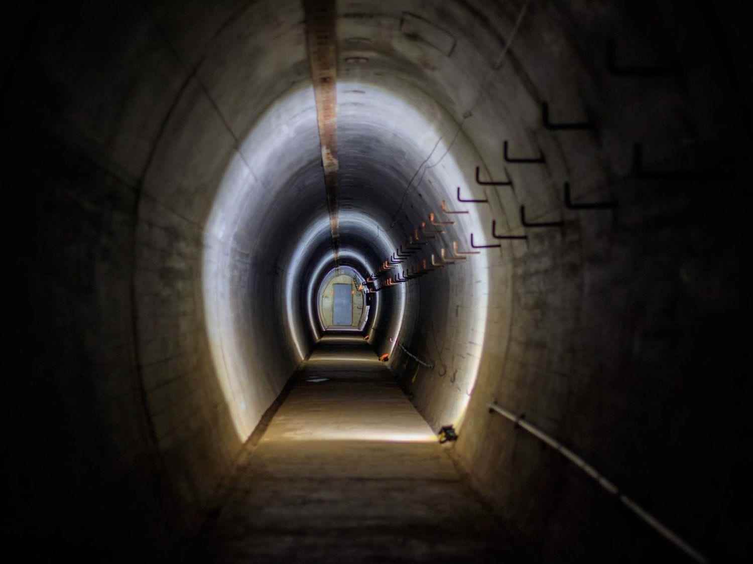 Das Innere eines Tunnels in Fort Stony Batter.