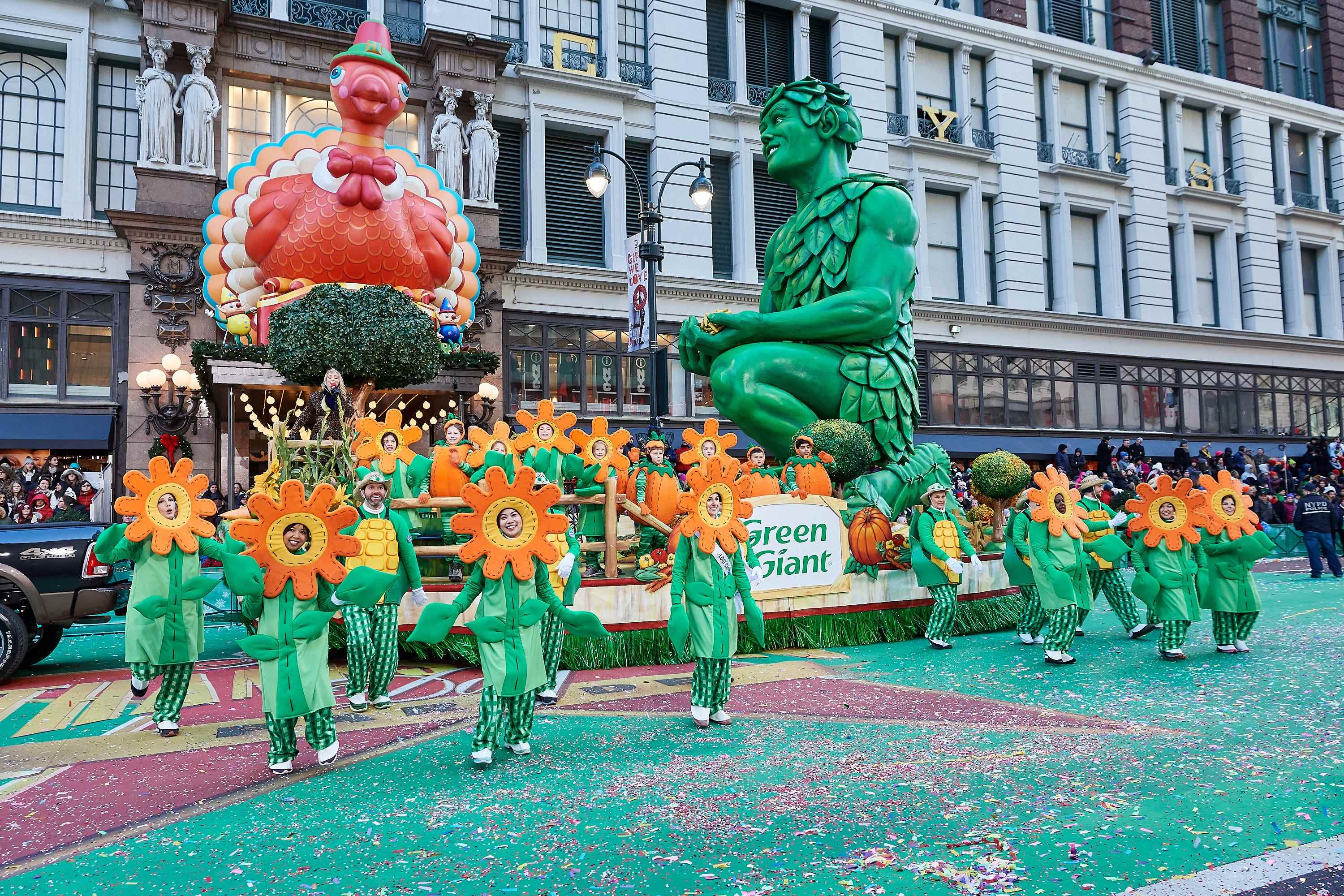 Ein Green Giant Macy's Thanksgiving Day Parade-Schwimmer