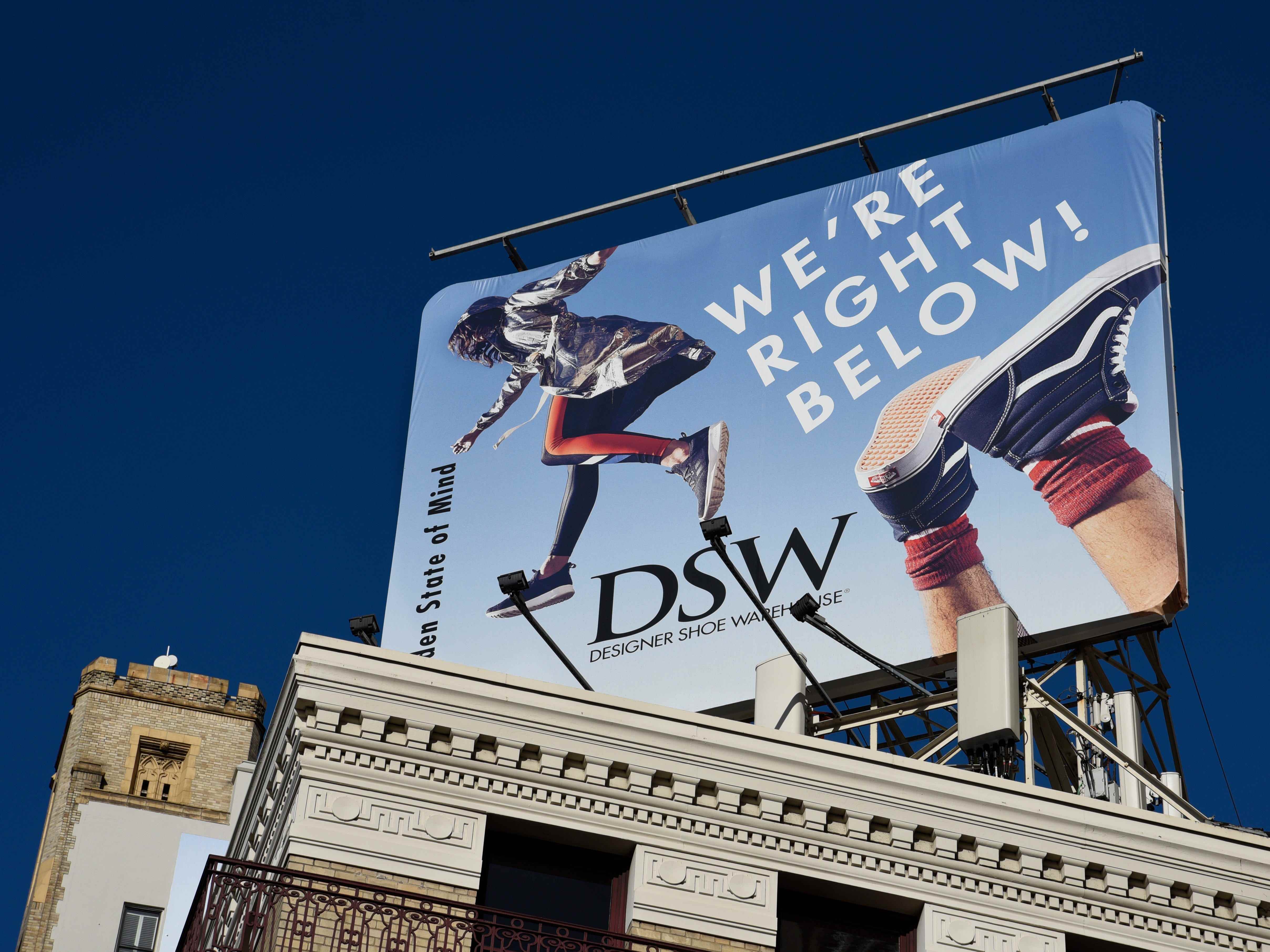 DSW-Werbetafel in Kalifornien