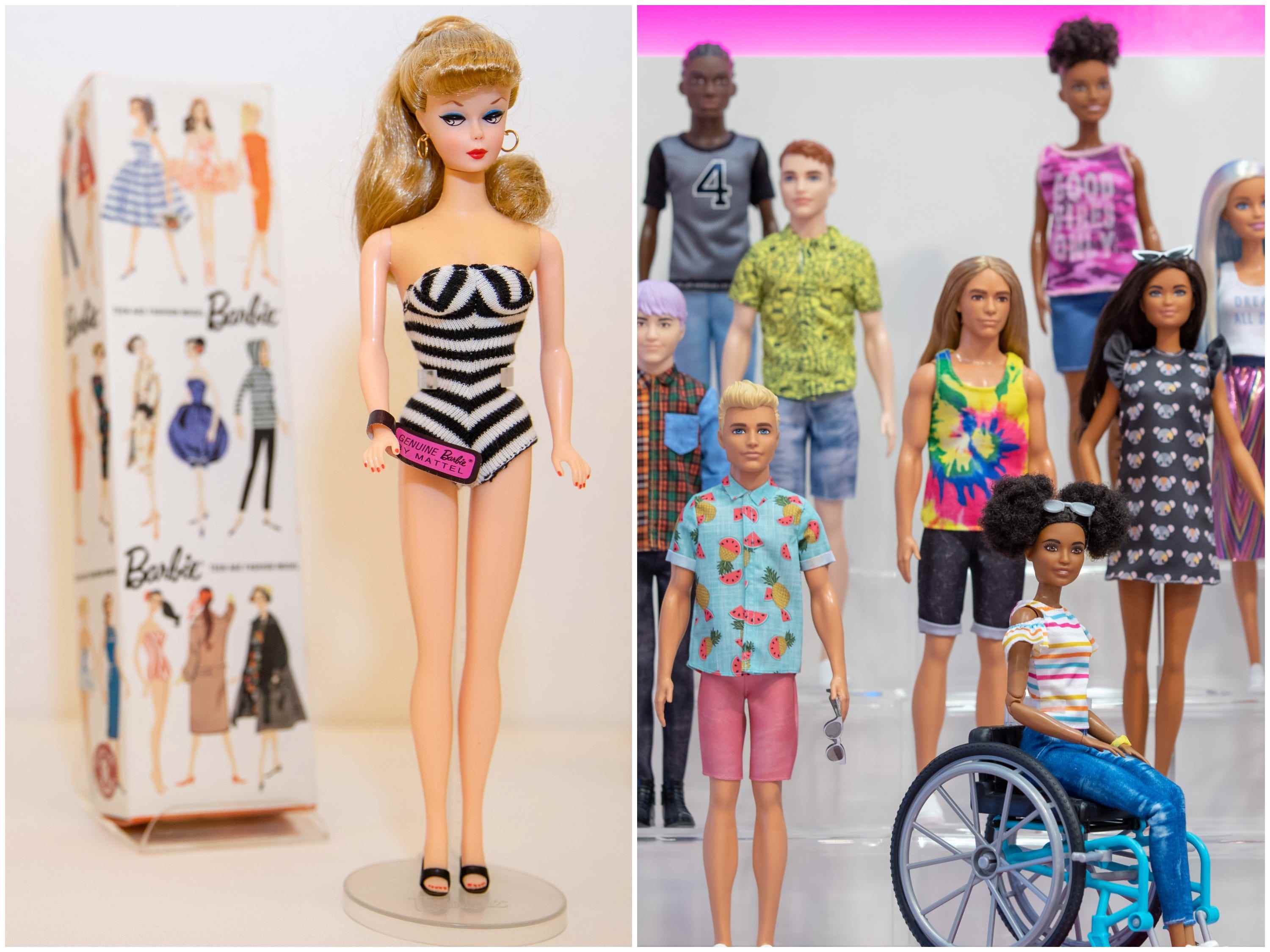 Eine Barbie von 1959 vs. Barbies von heute (2020)