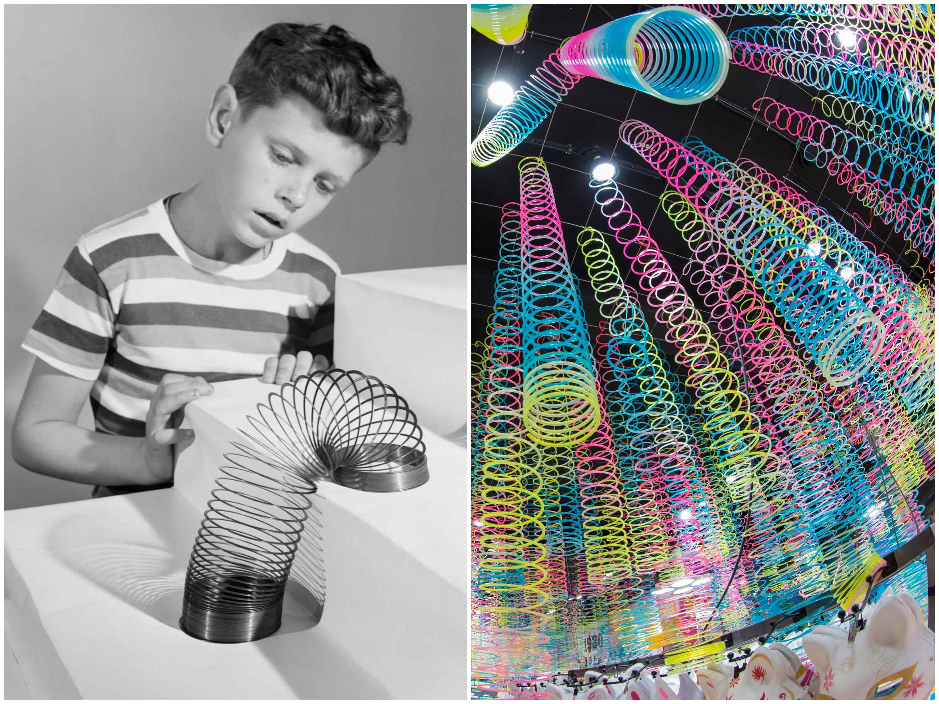 Slinky in den 1940ern vs. Slinky heute