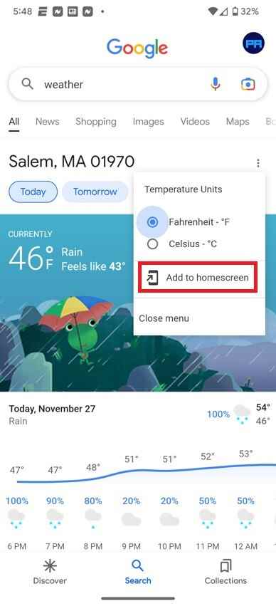 Sie müssen die Google-App öffnen, um das Symbol der Google Weather-App auf Ihrem Pixel-Startbildschirm zu installieren - So installieren Sie das Google Weather-App-Symbol auf dem Startbildschirm Ihres Pixels
