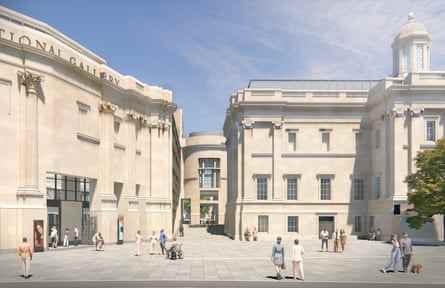 Eine Visualisierung von Selldorf Architects des Eingangs des National Gallery Sainsbury Wing nach dem Umbau.