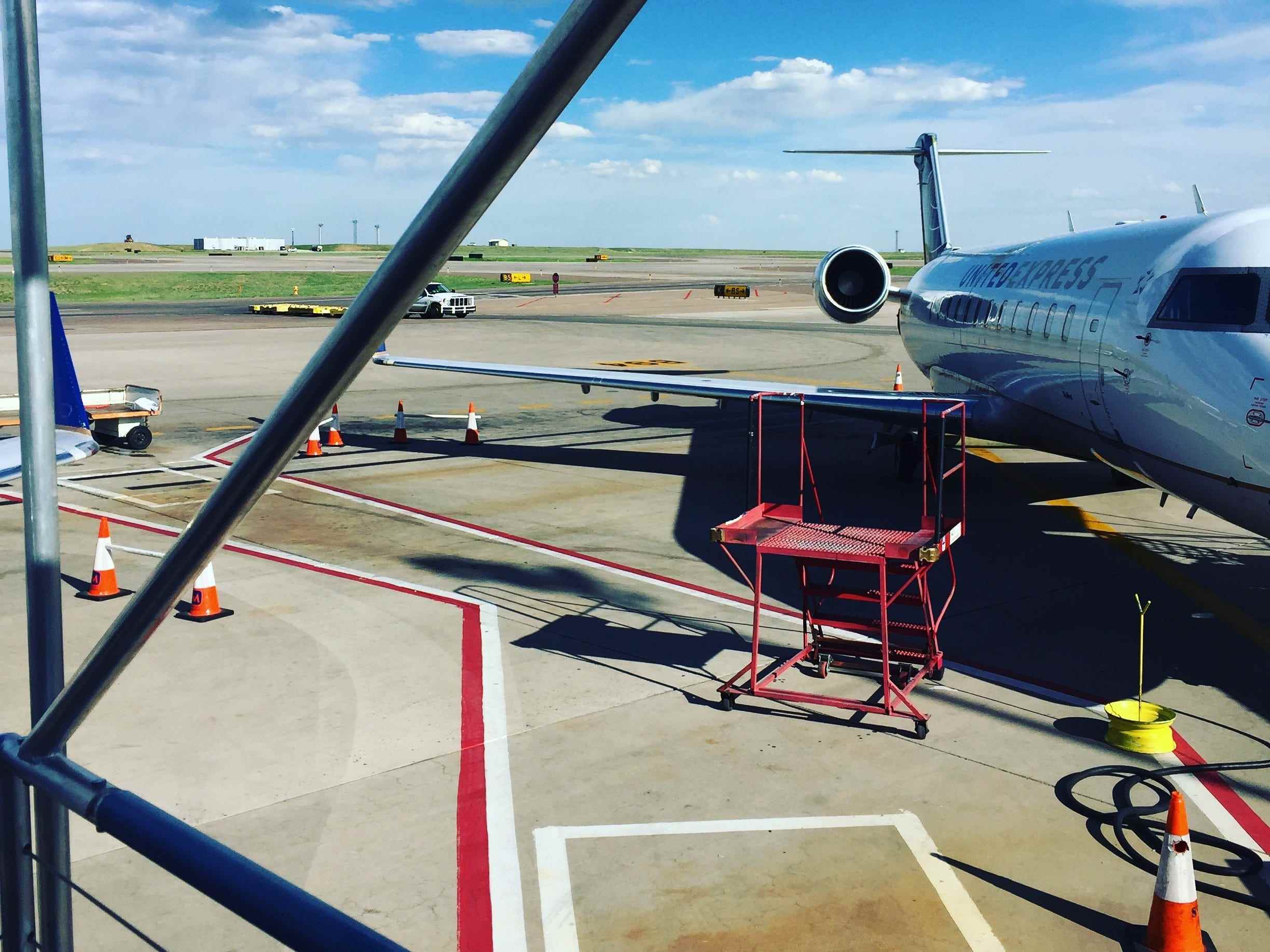 Ansicht des Flugzeugs vom Flughafen Denver