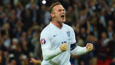 Rooney feiert 2015 im Wembley-Stadion ein Tor und bricht damit den Rekord für die meisten internationalen Tore für England.
