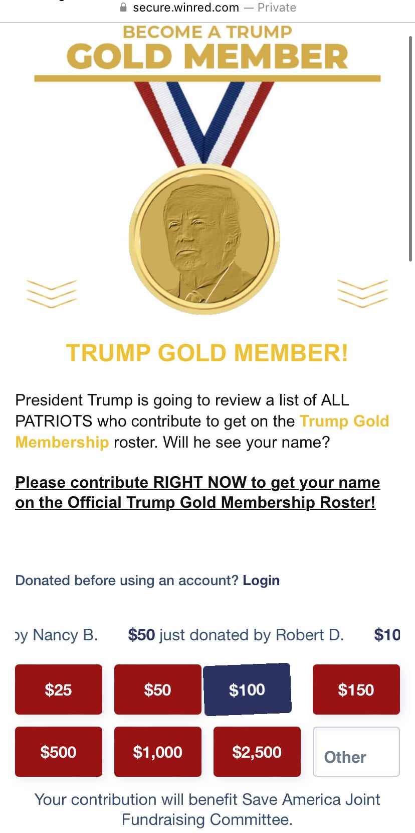 Trump-Gold-Mitgliedschaft