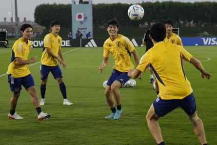 Japans Spieler beim Training.