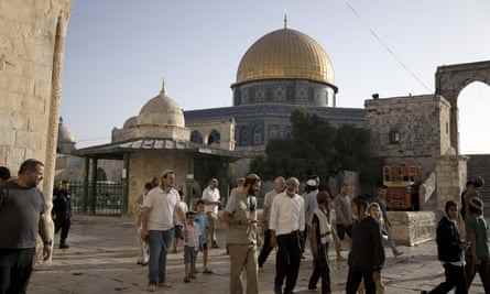 Juden besuchen im September den Tempelberg auf dem Gelände der al-Aqsa-Moschee in Jerusalem, der Muslimen als edles Heiligtum bekannt ist.