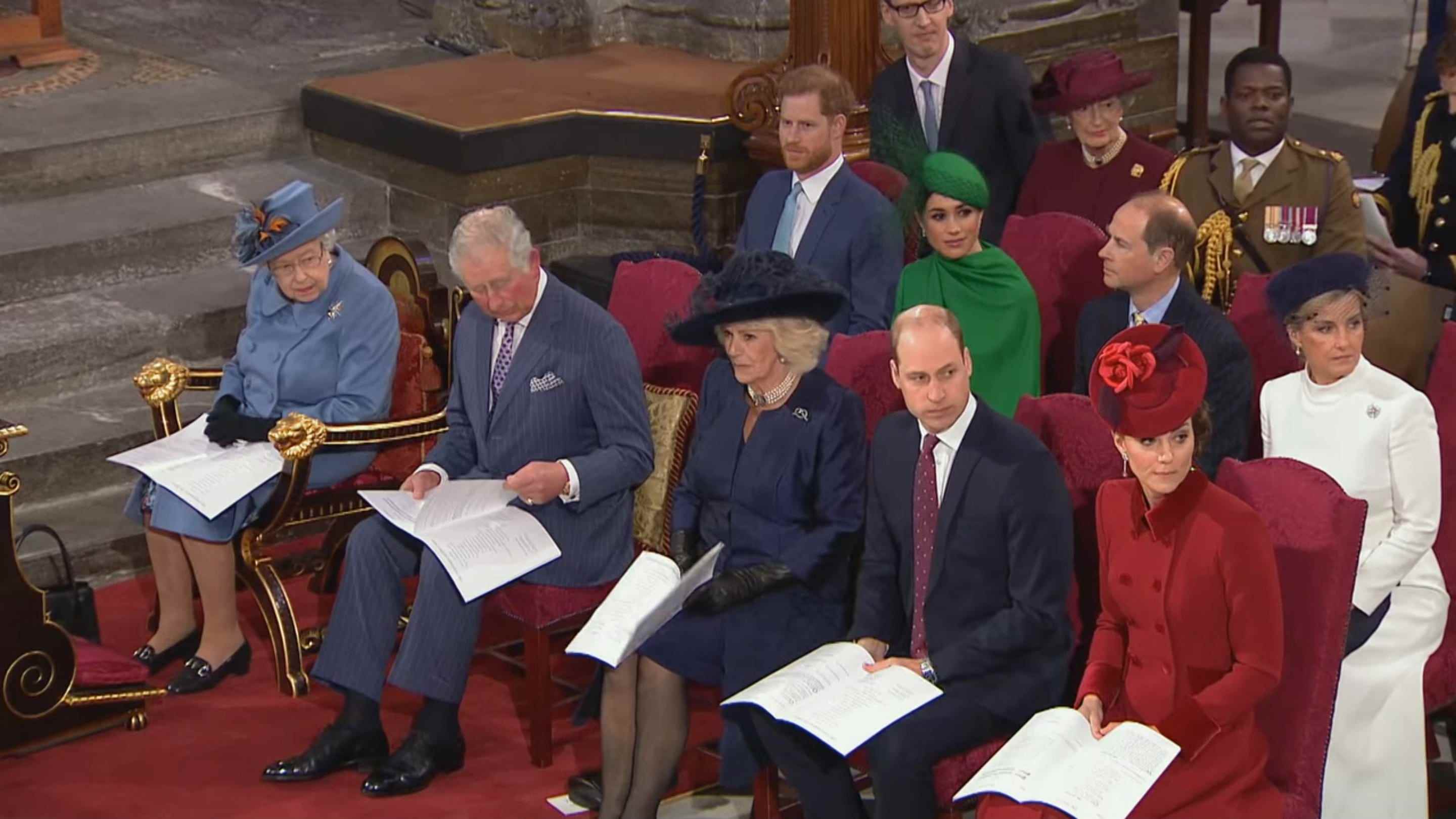 Mitglieder der königlichen Familie in der Westminster Abbey am 9. März 2020.