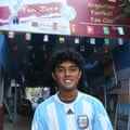 Pragnan Saha, Mitglied des argentinischen Fußballfanclubs, in Kolkata.