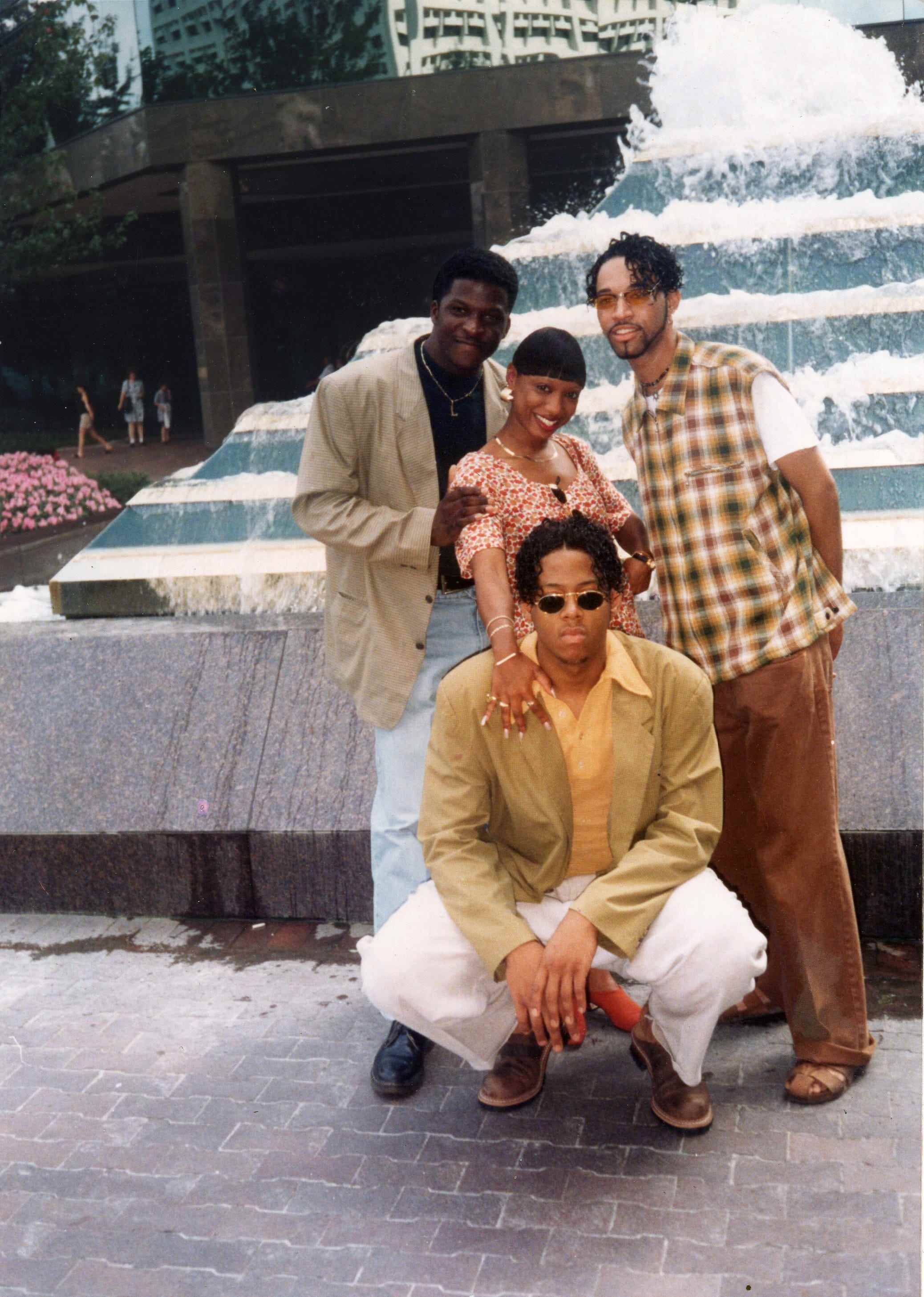 Ty Hunter und seine Freunde vor einer Haarschau in Atlanta, Georgia.