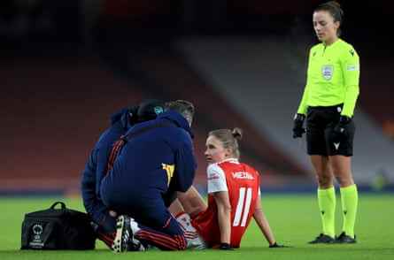 Vivianne Miedema erlitt beim Spiel von Arsenal gegen Lyon einen Kreuzbandriss.